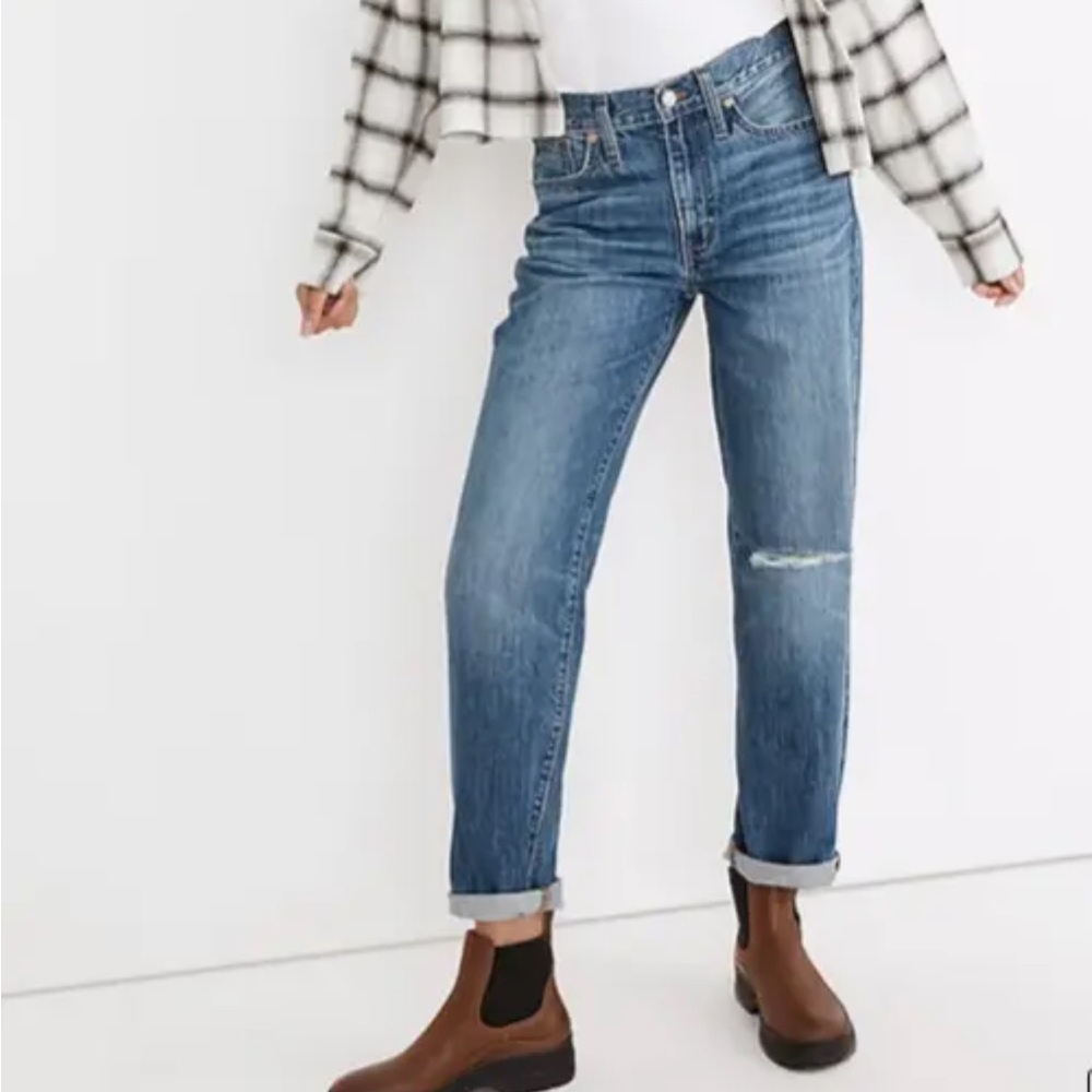 Madewell Slouchy Boyjean in Standen Wash: Slit-Knee Edition Women’s Sz 29‎